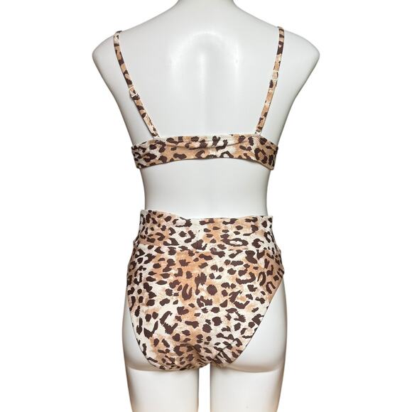 Aerie Leopard Animal Print Crossover Bikini Medium / Large - Picture 3 of 8